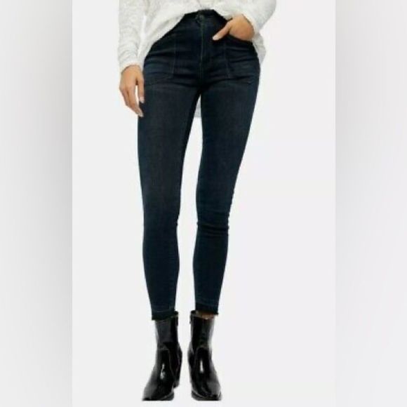 Free People Denim - High-Rise Black Skinny Jeans